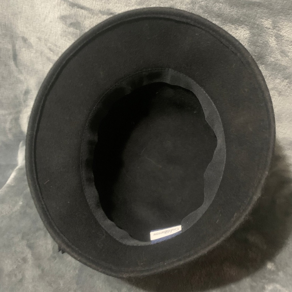 Croft & Barrow Women's Black Wool Cloche Bucket Hat with Tie Detail Vintage - Picture 8 of 10